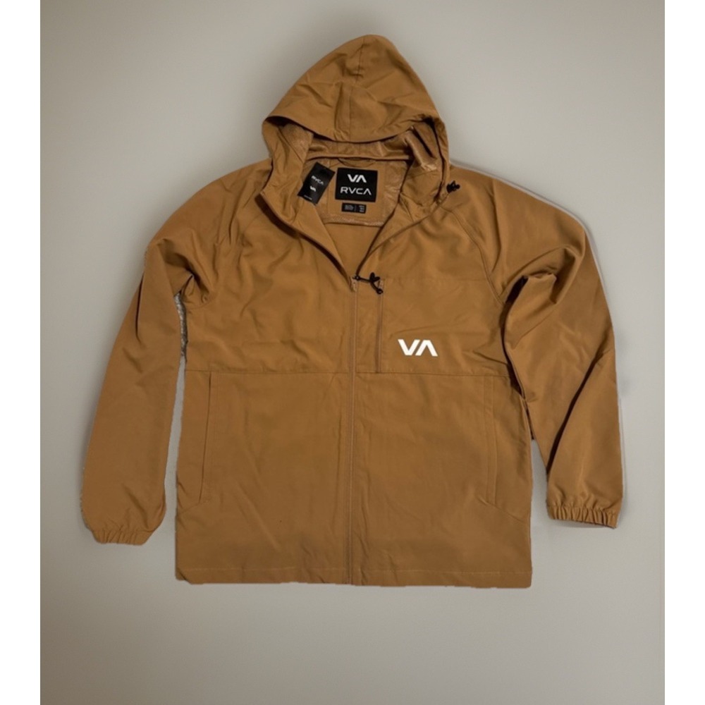 RVCA Men's Windbreaker Kevin Jacket Size XL  (Brown/Khaki)